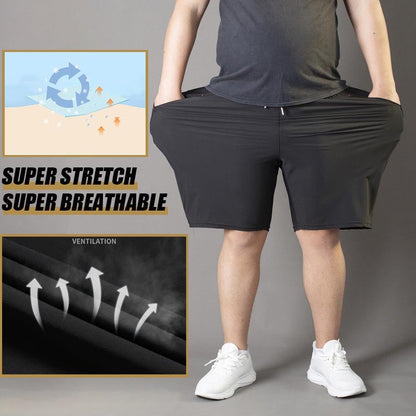 Men's Plus Size Ice Silk Stretch Shorts