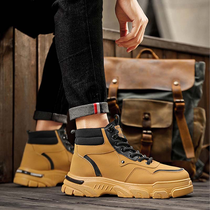 Men’s Trendy Breathable Non-Slip Faux Leather Boots