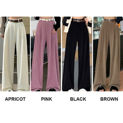 Nice Gift*Women'S Plush Wide Leg Pants Corduroy High Waistline