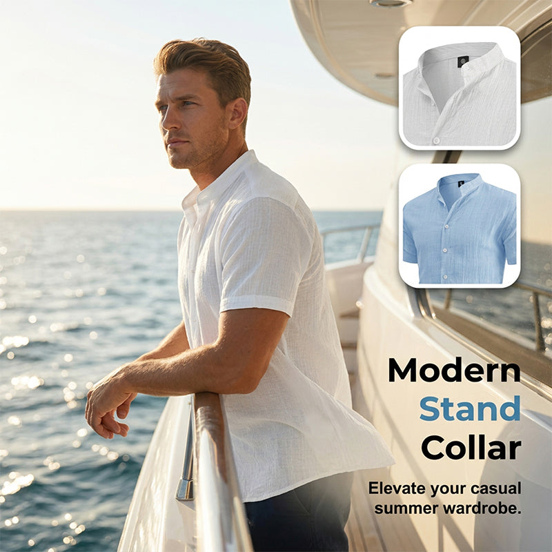 ✨New Arrival👕Men's Summer Stand Collar Short Sleeve Shirt