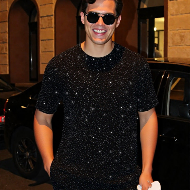 Men’s Short Sleeve Top & Wide Leg Pants 2-Piece Set