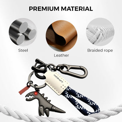 Aluminum Alloy Dinosaur Charm Paired with a Hand-woven Bracelet🔥