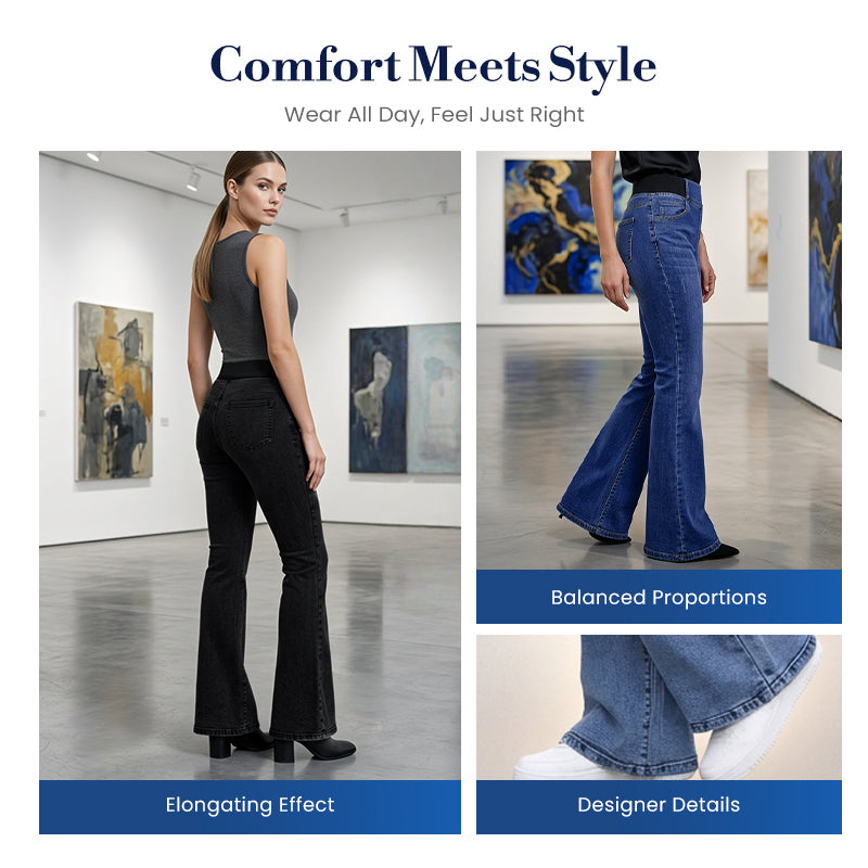 Women's High-Waist Stretch Flare Denim Jeans