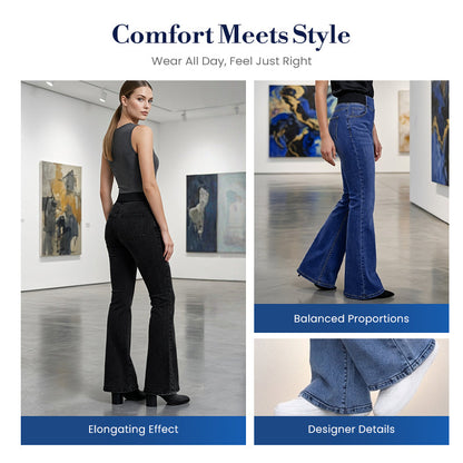 Women's High-Waist Stretch Flare Denim Jeans