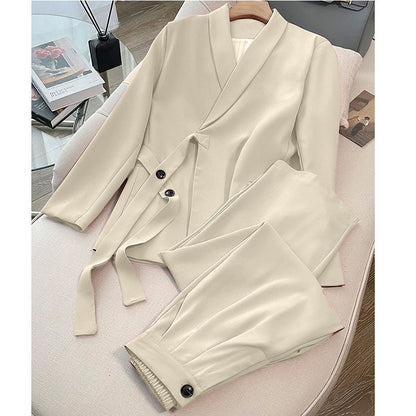 Women's Designer Lace-Up Suit Versatile Spring and Fall Women's Clothing