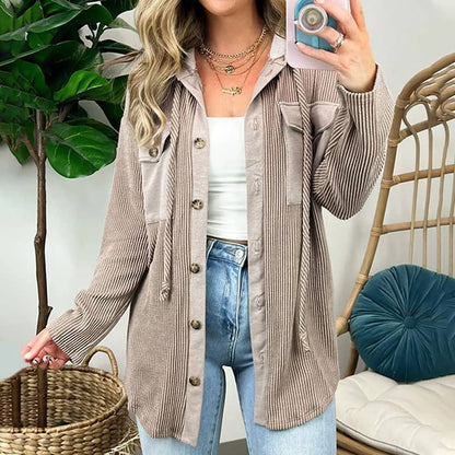 Casual Patchwork Hooded Jacket for Women