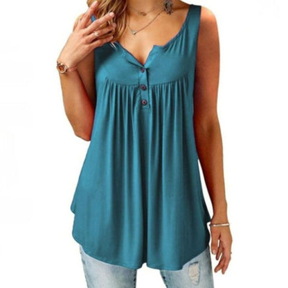 Women's Button-Front Tunic Tank Top