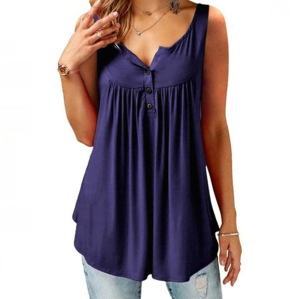 Women's Button-Front Tunic Tank Top