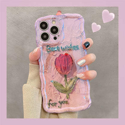 Premium Oil Painting Flower For iPhone Case