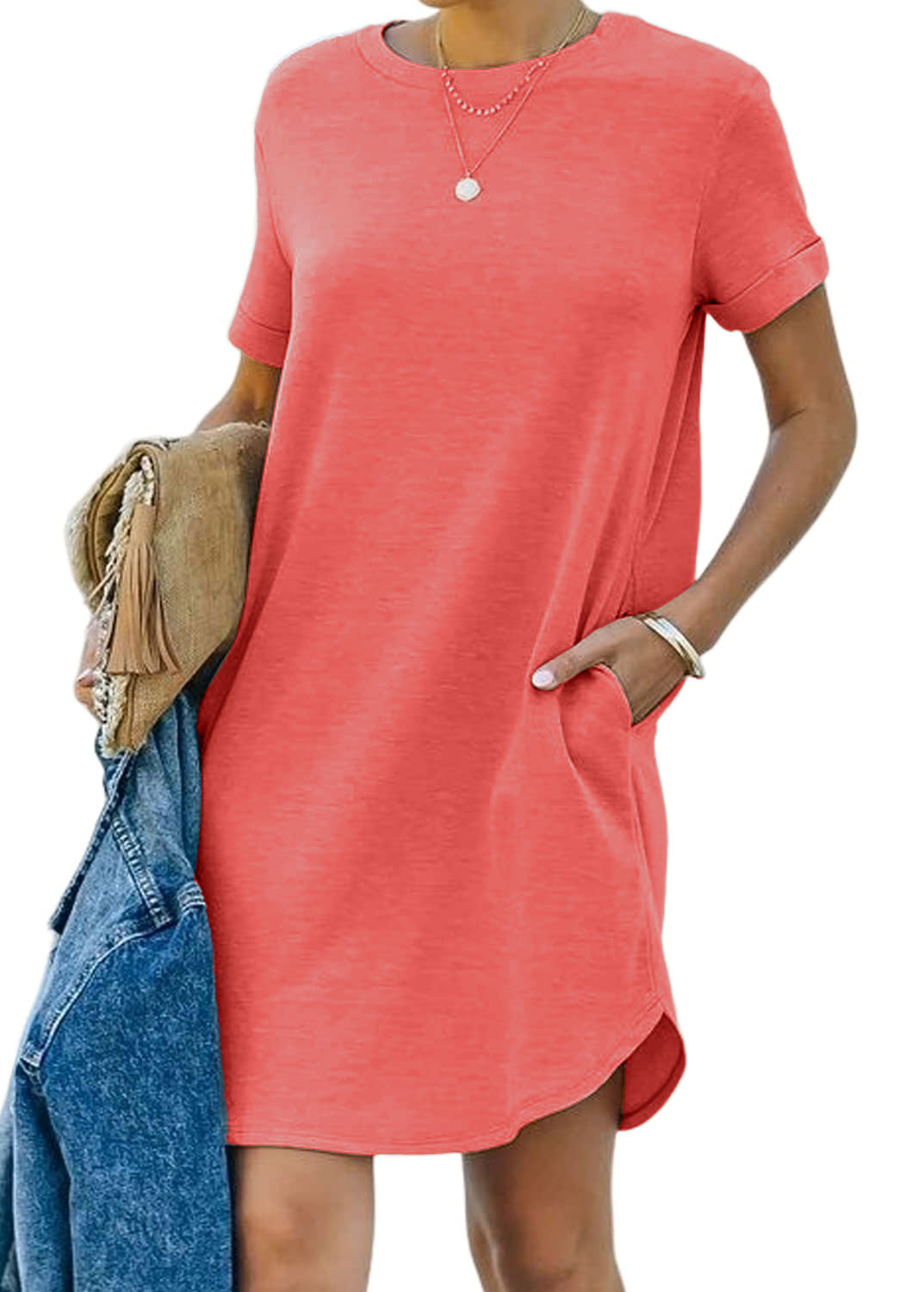 Women's Casual Short Sleeve T Shirt Dress