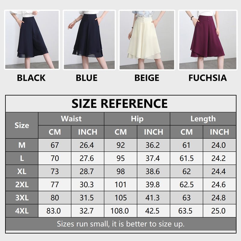 Elegant Wide-leg Chiffon Culottes