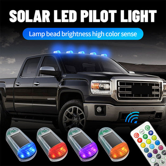 Colorful LED Solar Powered Car Roof Light