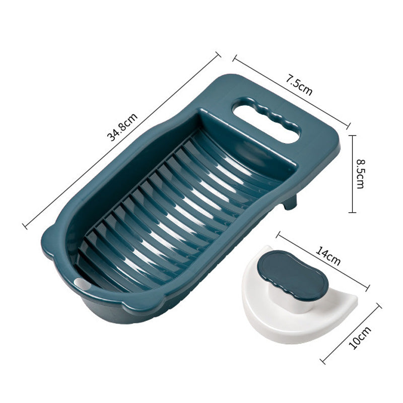 Compact Household Laundry Washboard with a Scrubber