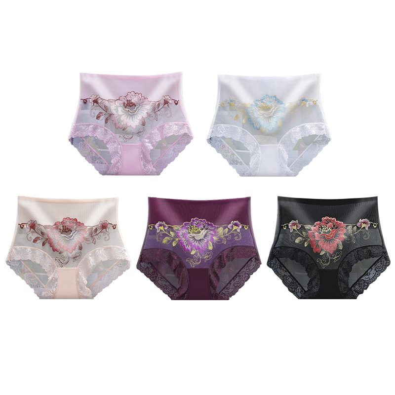 High Waist Premium Lace Embroidered Panties