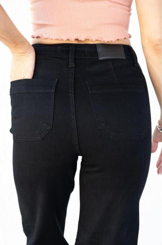 High-Waisted Stretch Straight-Leg Jeans