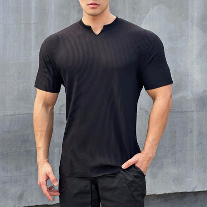 Men's V-Neck Short Sleeve Muscle Athletic Workout T-Shirts