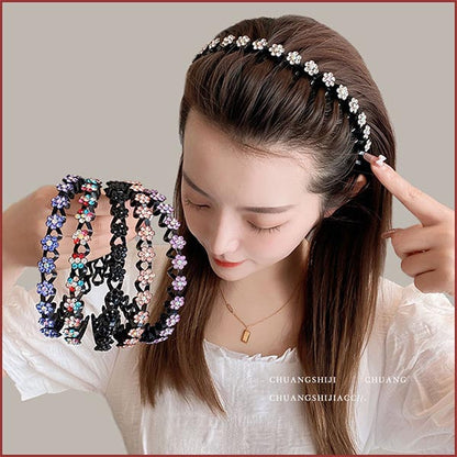 Pearl Zircon Elegant Wave Headband