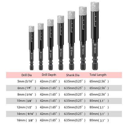 Hex Shank Drill Bits For Marble/Tile/Stone🛠️