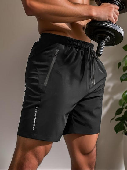 💥Men's Letter Print Drawstring Waist Shorts