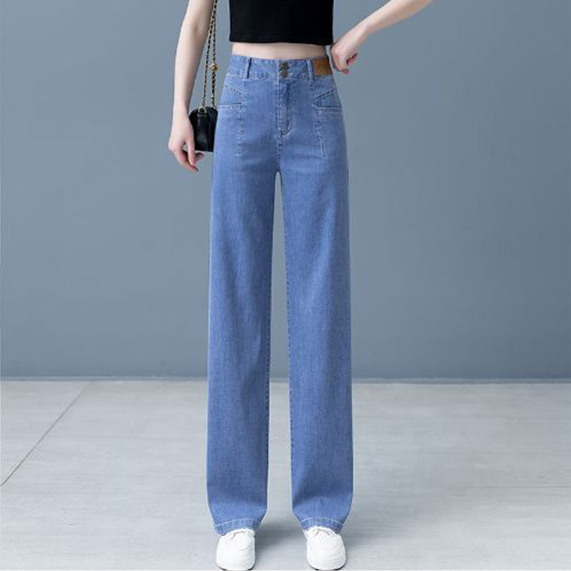 Women’s Cooling Ice Silk Straight-leg Denim Pants