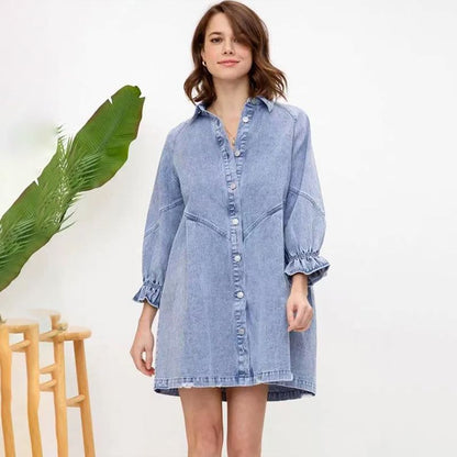 Women’s Button-down Denim Shirt Dress