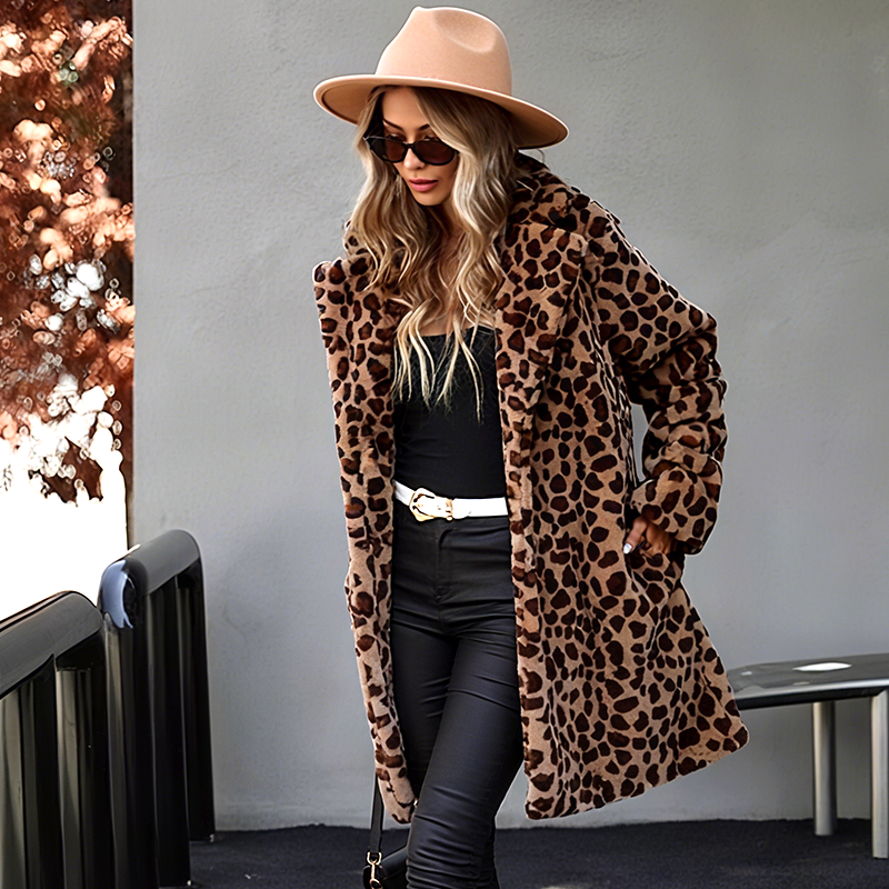 ✨Autumn's Best-Selling Sets 💖Women's Leopard Print Mid-Length Jacket and Leather Leggings