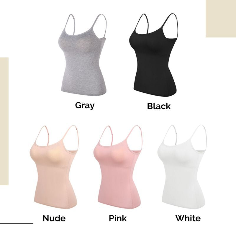 Stretch Cotton Camisole Built-in Bra