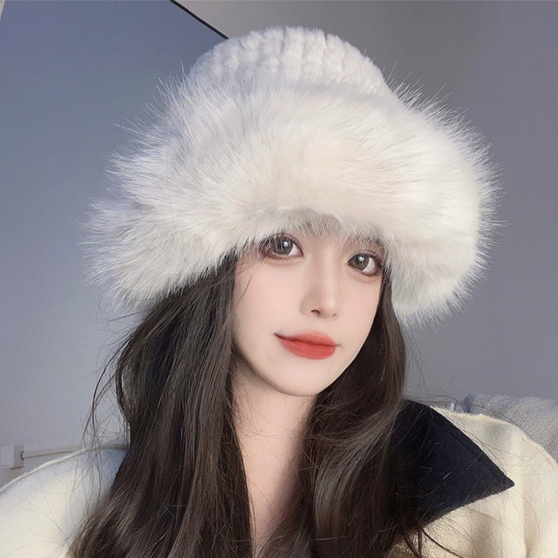 🎁Warm Gift 👒- Women's Warm Fashion Synthetic Rabbit Fur Fisherman Hat