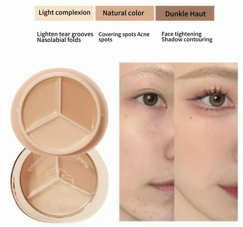 3-In-1 Contouring And Brighten Concealer Palette