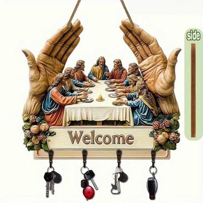 🎅🏻Christmas Sale🎁Jesus & Disciples Wall Art Key Holder
