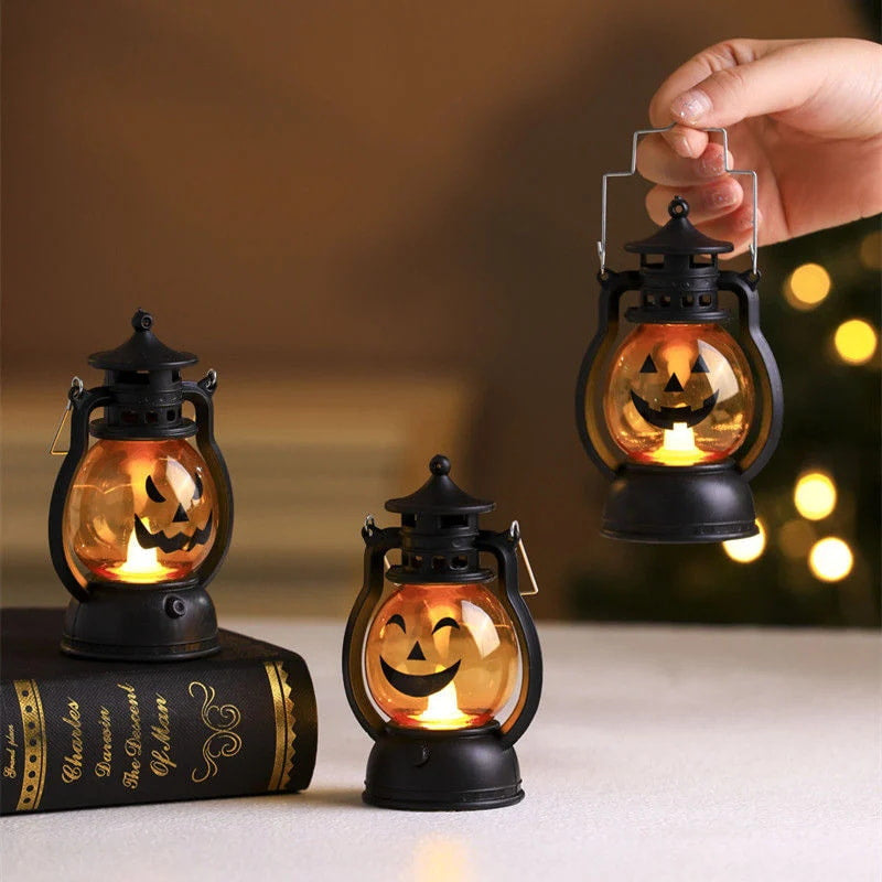 Portable Battery-Operated Halloween Pumpkin Lantern