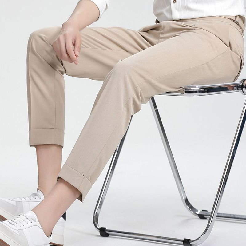 Men’s High-end Summer Casual Business Straight-leg Pants