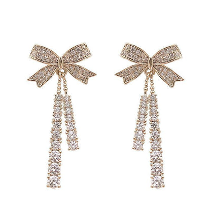 Butterfly Tassel Pearl Stud Earrings