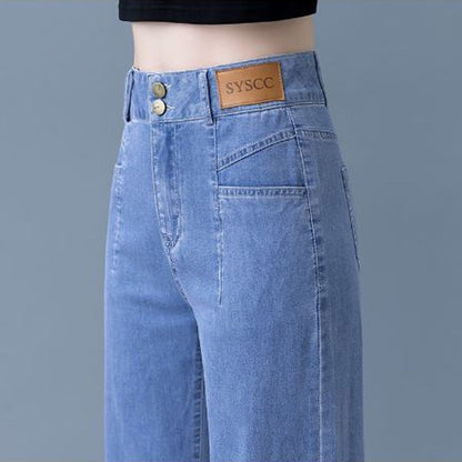 Women’s Cooling Ice Silk Straight-leg Denim Pants