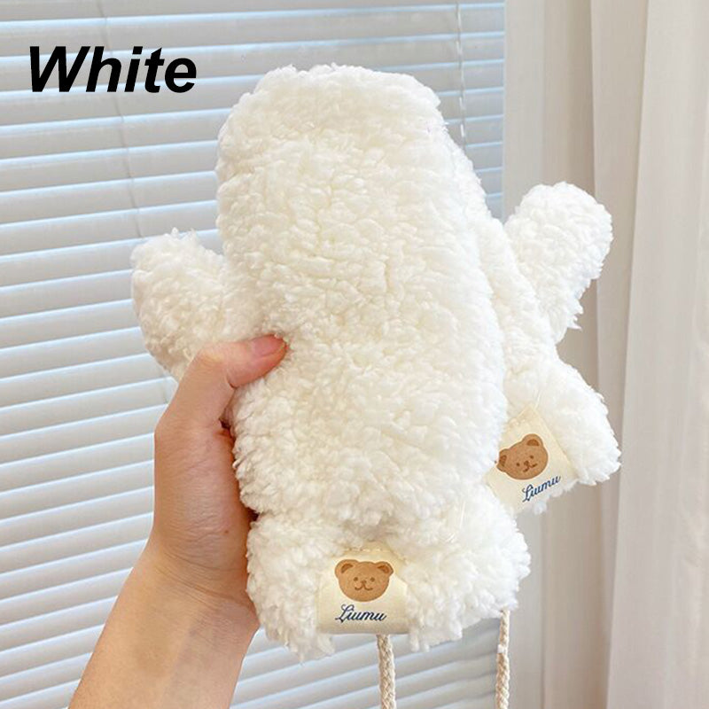 Cozy Bear Plush Warm Gloves with String🧤