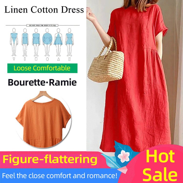 Loose Cotton And Linen Dress