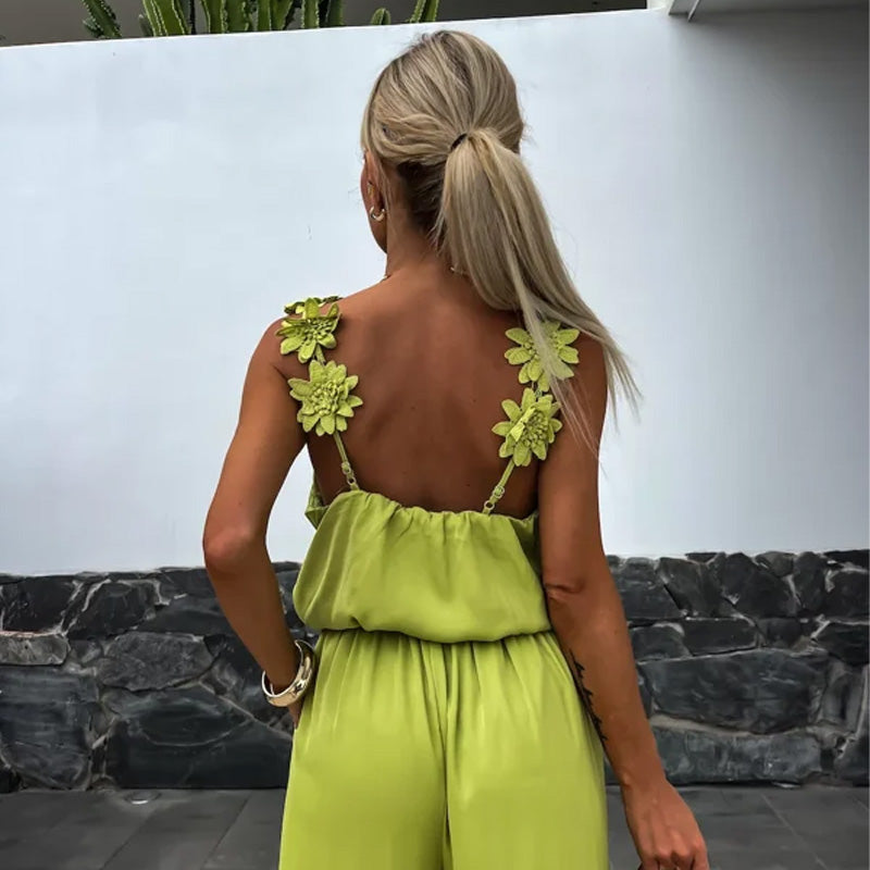 Women's Sleeveless Wide Leg Jumpsuit