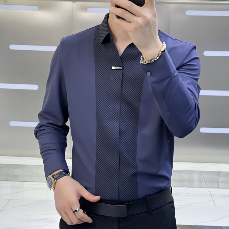 Men’s Business Casual Patchwork Shirt🔥🔥