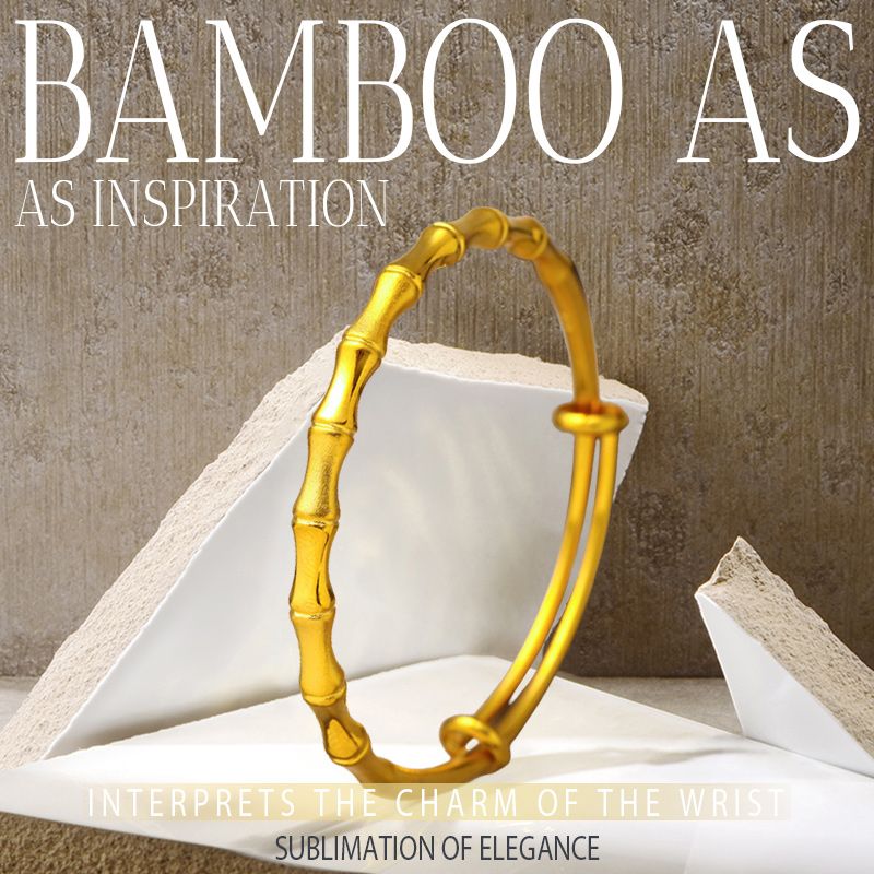 Delicate Gold-plated Lucky Bamboo Bracelet