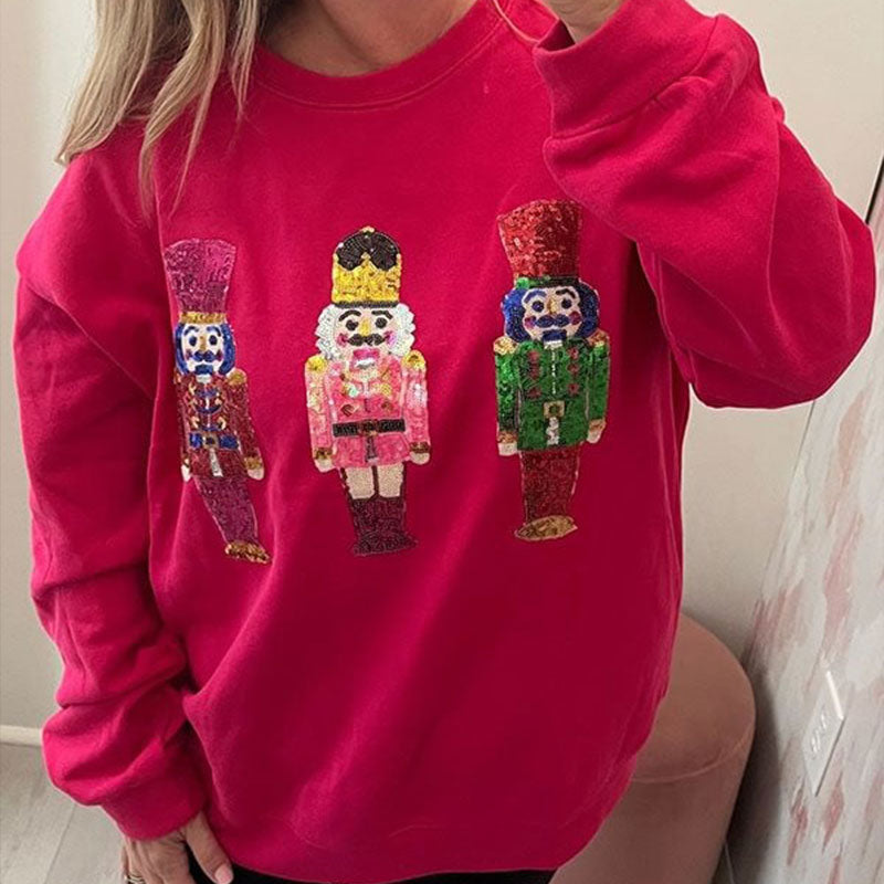 Women's Sequin Nutcracker Pullover