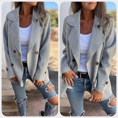 ✨New For Autumn ✨Women's Faux Tweed Casual Lapel Long Sleeve Coat