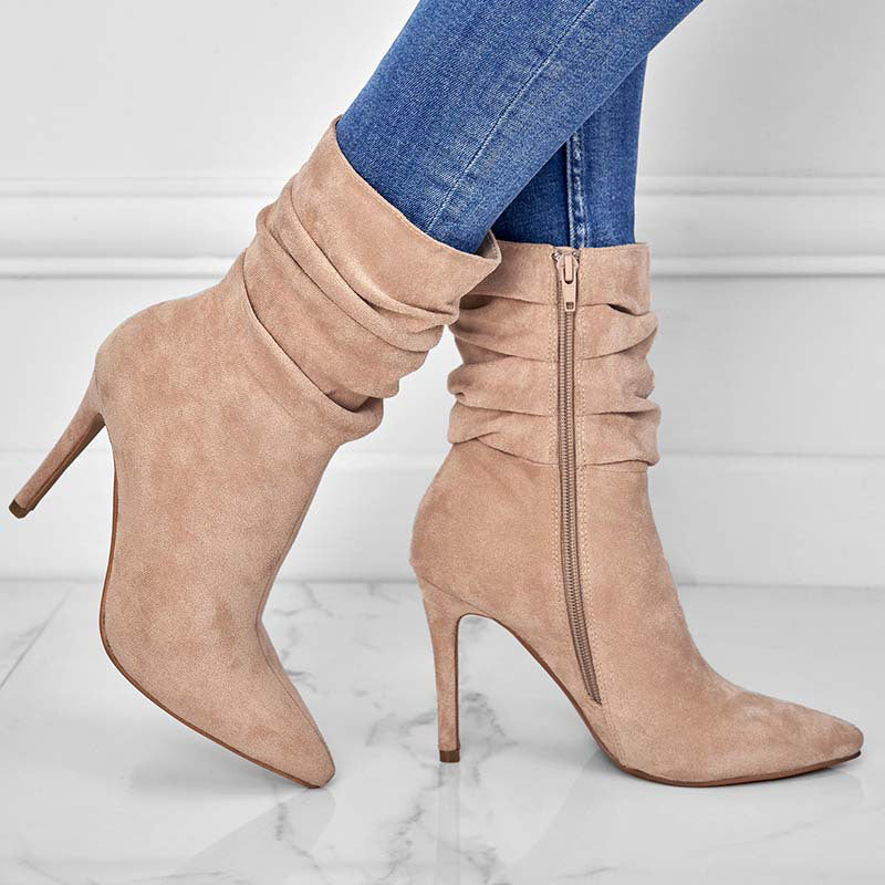 💖Women's Pointed Toe High Heel Short Boots