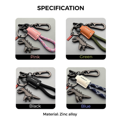 Aluminum Alloy Dinosaur Charm Paired with a Hand-woven Bracelet🔥