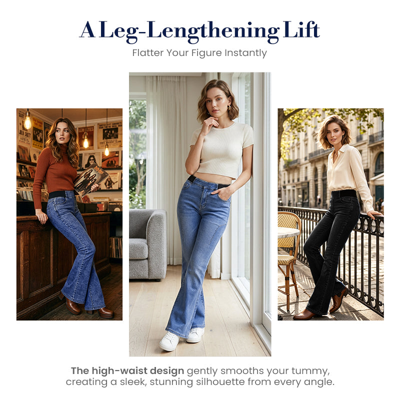 Women's High-Waist Stretch Flare Denim Jeans