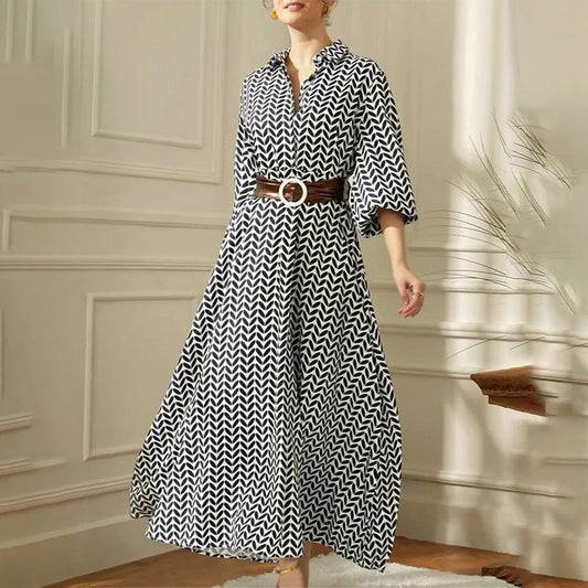 👗New Geometric Print Dress