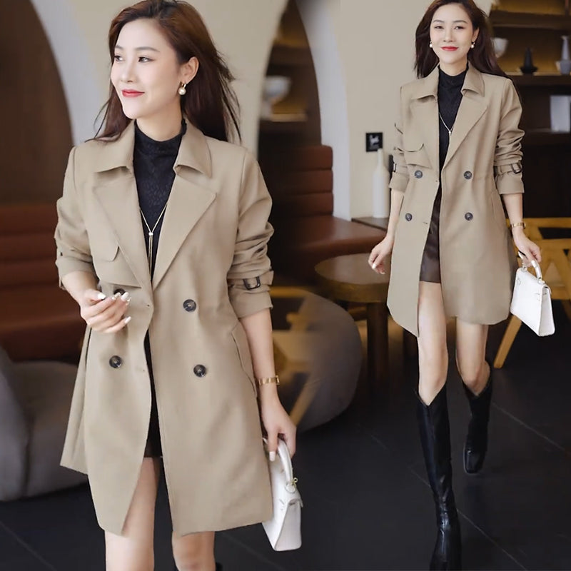 🍂Comfortable Waisted Lapel Trench Coat