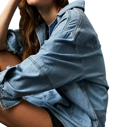 Women's Oversized Denim Pullover