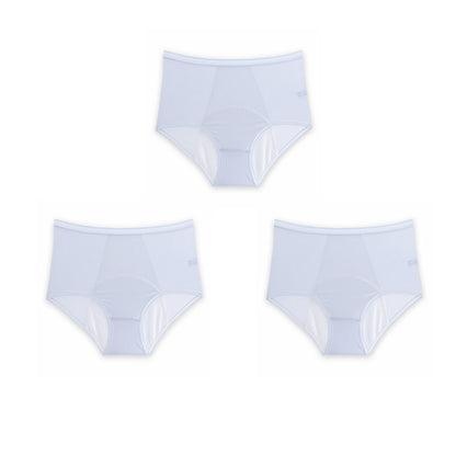 High Waist Leak Proof Ice Silk Panties Plus Size L-5XL