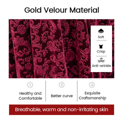 Women's Velour Style V-Neck Dress