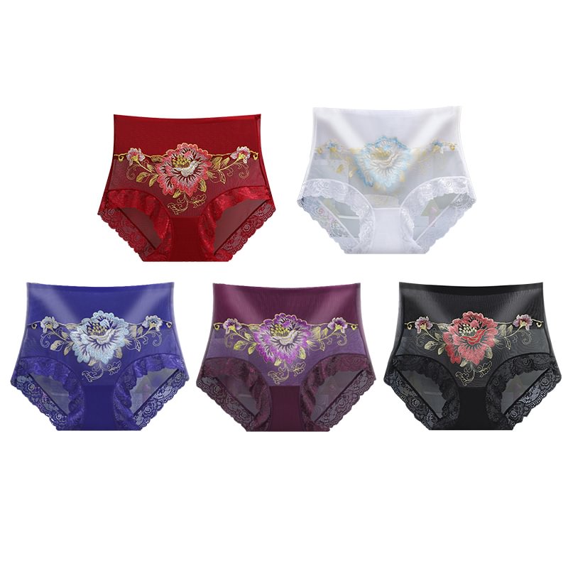 High Waist Premium Lace Embroidered Panties